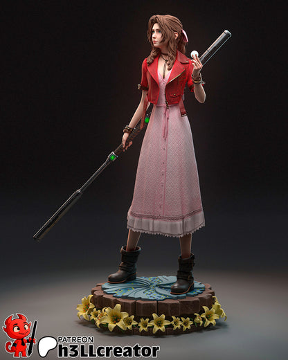 Aerith from Final Fantasy VII (fan art) | Full Model or Bust | Miniature scale 1:12 | h3LL Creator | DIY Model Kit