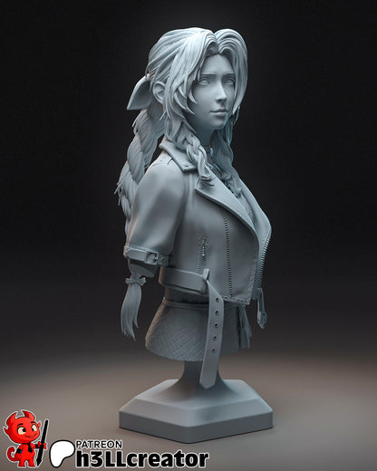 Aerith from Final Fantasy VII (fan art) | Full Model or Bust | Miniature scale 1:12 | h3LL Creator | DIY Model Kit