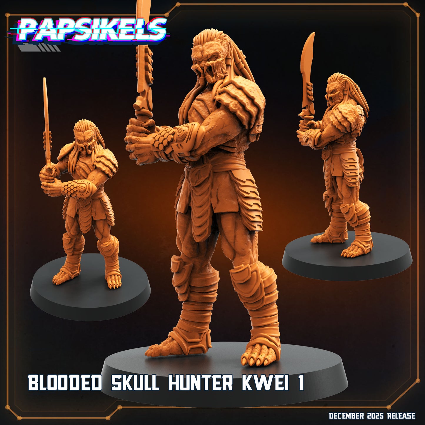 Blooded Skull Hunter Kwei | Papsikels | Hive Wars | 28mm or 32mm Scale | Resin Miniatures