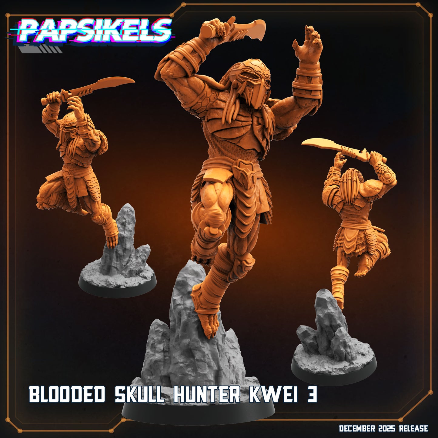 Blooded Skull Hunter Kwei | Papsikels | Hive Wars | 28mm or 32mm Scale | Resin Miniatures