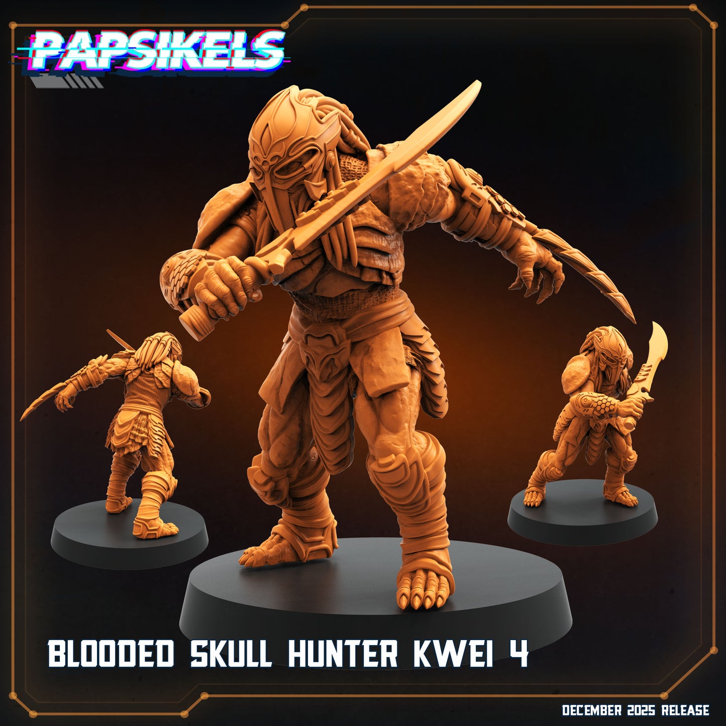 Blooded Skull Hunter Kwei | Papsikels | Hive Wars | 28mm or 32mm Scale | Resin Miniatures
