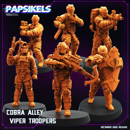 Cobra Alley Viper Troopers Cyberpunk Miniatures Set Papsikels Sci-Fi Resin Models