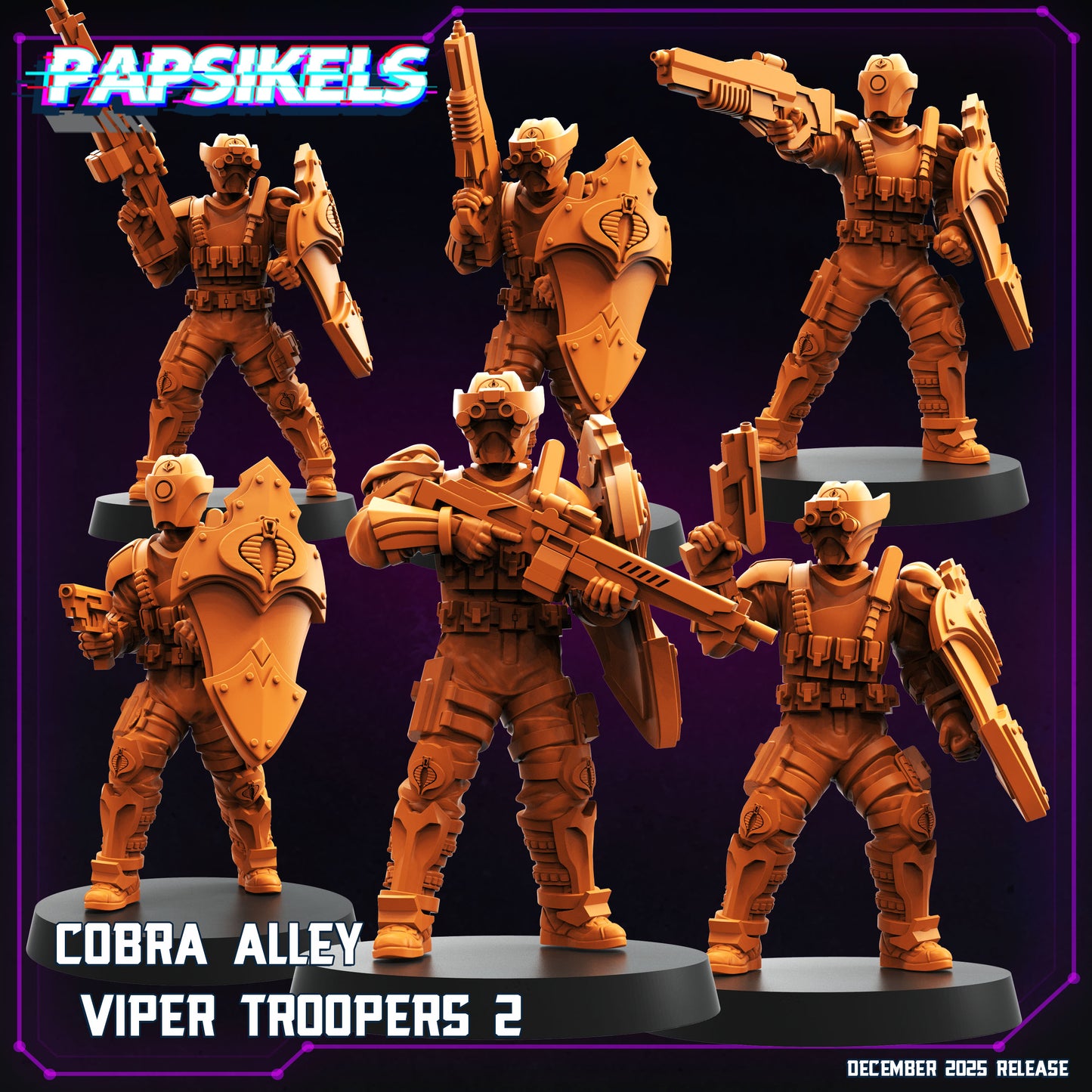 Cobra Alley Viper Troopers 2 Cyberpunk Security Force Papsikels Sci Fi Resin Miniatures