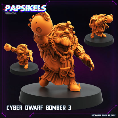 Cyberpunk Dwarf Bombers Papsikels Resin Miniatures