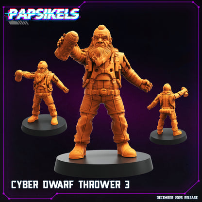 Cyberpunk Dwarf Throwers Papsikels Resin Miniatures