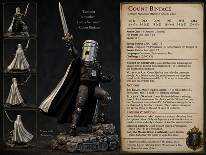 Count Binface Resin Printed TTRPG Fantasy Miniature