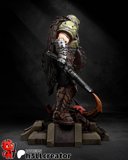 Doomguy from Doom The Dark Ages (fan art) | Full Model or Bust | Miniature scale 1:12 | h3LL Creator | DIY Model Kit