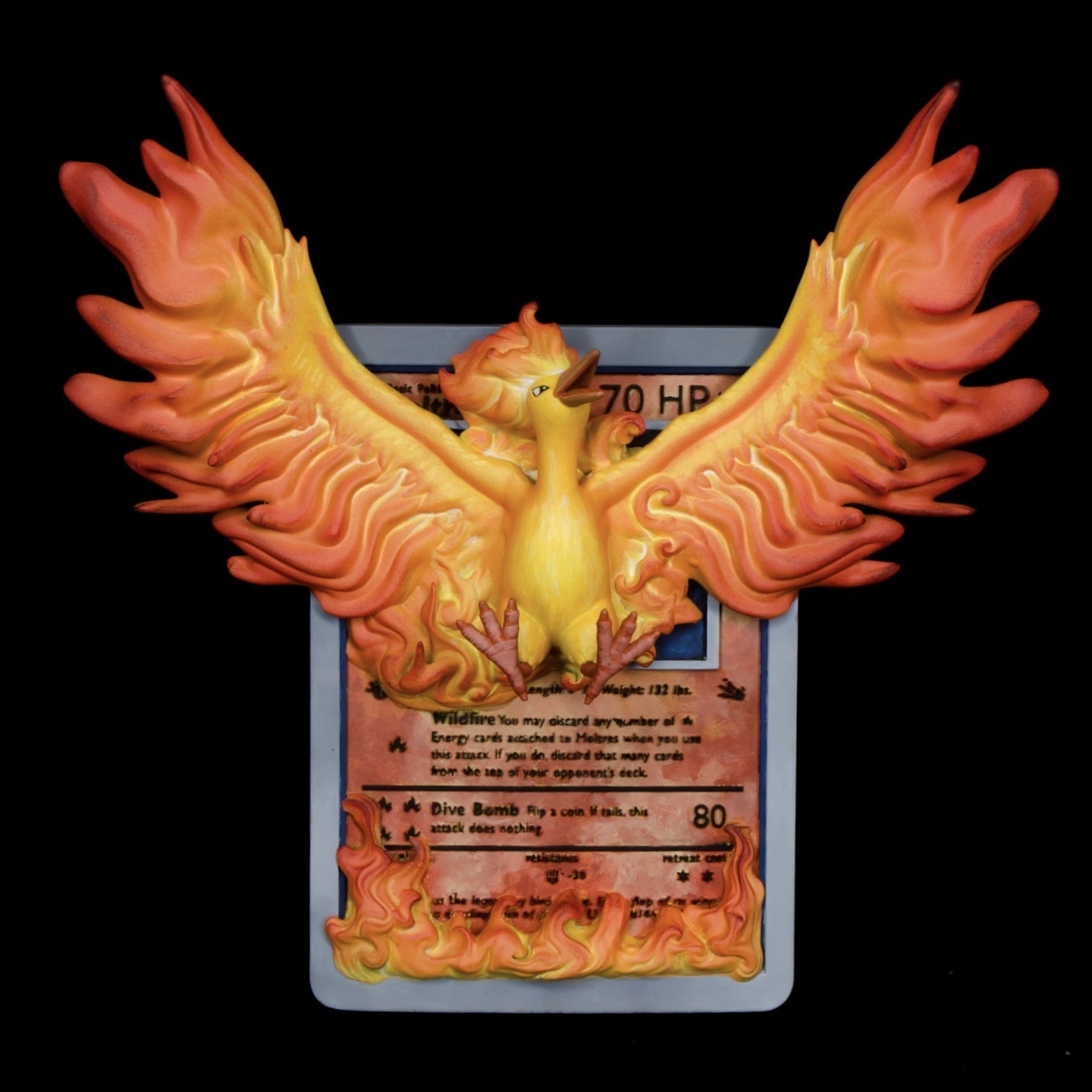 Moltress - 3D Printed Pokemon Card Wall Hanger | Fan Art | Pokemon TCG | Resin Model | ABC3D Models