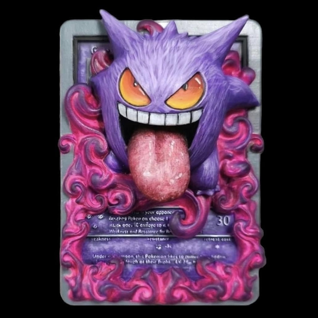 Haunter - 3D Printed Pokemon Card Wall Hanger | Fan Art | Pokemon TCG | Resin Model | ABC3D Models