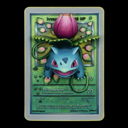 Ivysaur - 3D Printed Pokemon Card Wall Hanger | Fan Art | Pokemon TCG | Resin Model | ABC3D Models