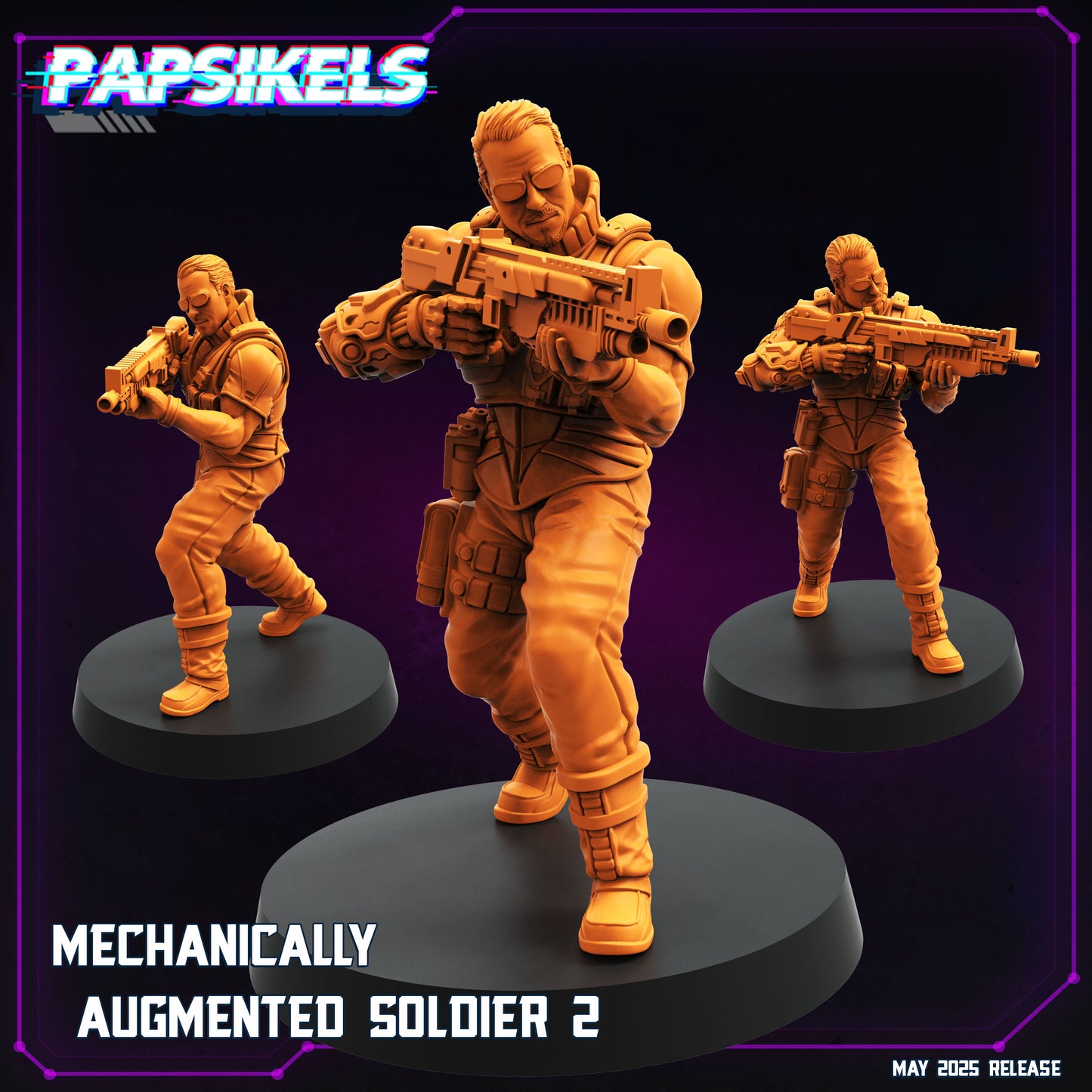 Cyberpunk, Mechanically Augmented Soldiers - Deus Ex Fan Art, Papsikels, 32mm Mini (Copy)