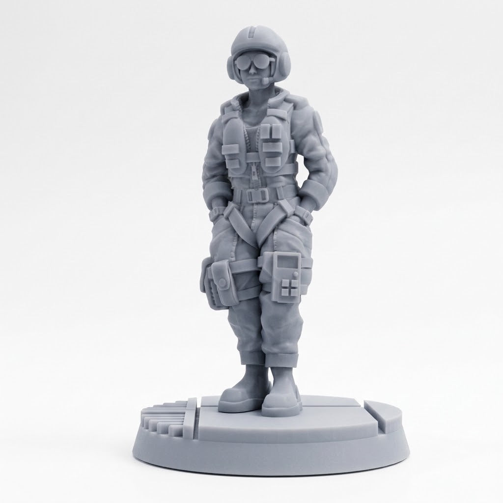 3D Printed Colonial Space Fighter Pilot Cpl Nicole Ferrero Miniature (32mm)