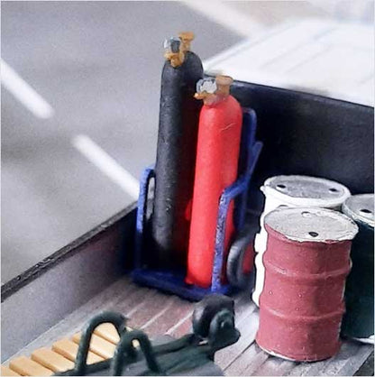 OO Scale Ready to Paint Oxy-Acetylene Cylinders On Trolley (2 pack)