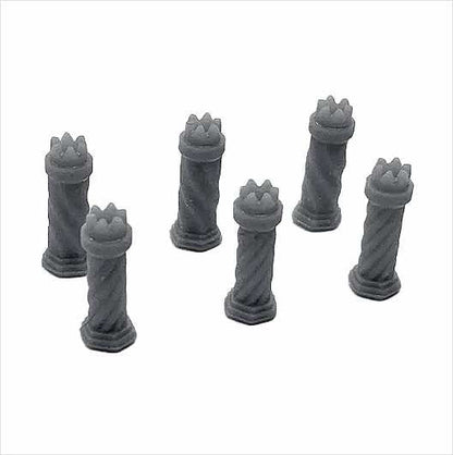 OO Scale Ready to Paint Chimney Pot - Tudor-Style 1 (6 pack)