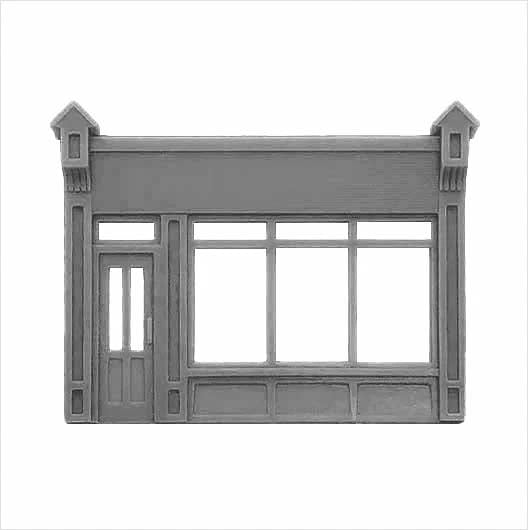 N Scale Ready to Paint Victorian Shopfront - Style 2 (1 piece)