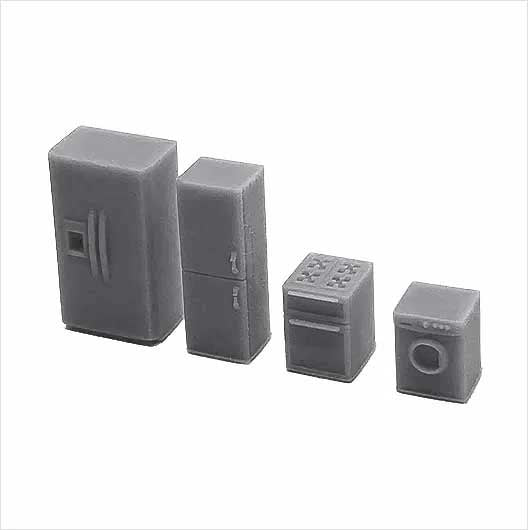 OO Scale Ready to Paint White Goods (4 pack)