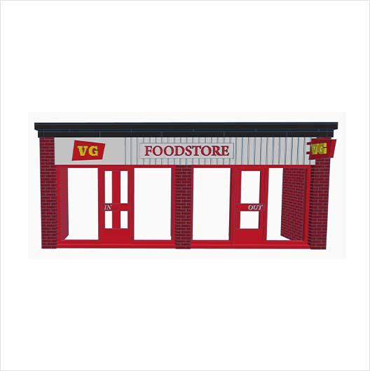 OO Scale Ready to Paint Low-Relief  Shop - VG Foodstore
