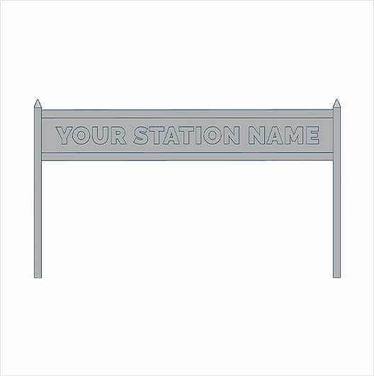 N Scale Ready to Paint Single-Sided Personalised Steam-Era Station Name Board - Style 2 - One Line of Text (3 pack)
