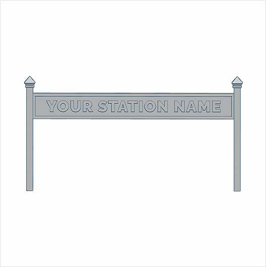 OO Scale | Ready to Paint | Single-Sided Personalised Steam-Era Station Name Board - Style 1 - One Line of Text (3 pack)