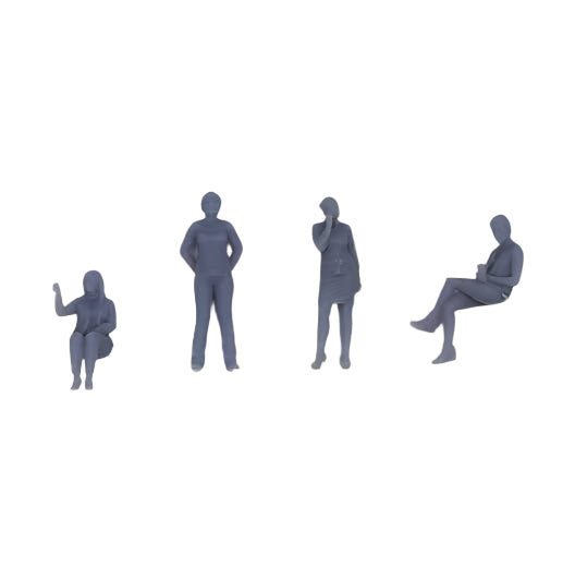 OO Scale Ready to Paint Women - Pack 11 (4 pack)