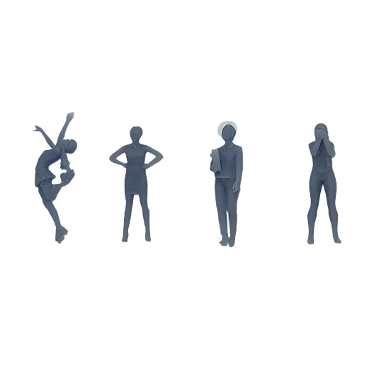 OO Scale Ready to Paint Women - Pack 6 (4 pack)