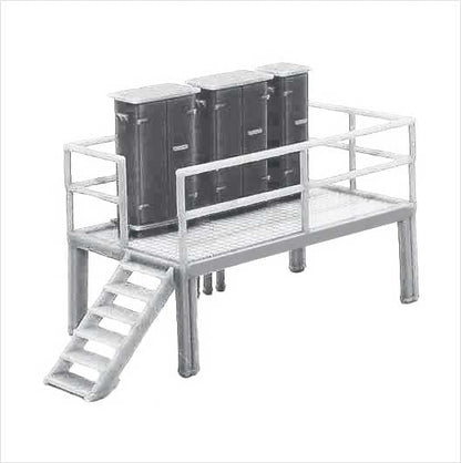 OO Scale | Ready to Paint | Galvanised Steel Lineside Platform with Relay Cabinets