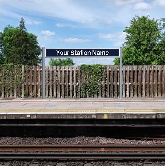 O Scale Pre-Coloured Double-Sided Personalised Post-Privatisation Era Station Name Board