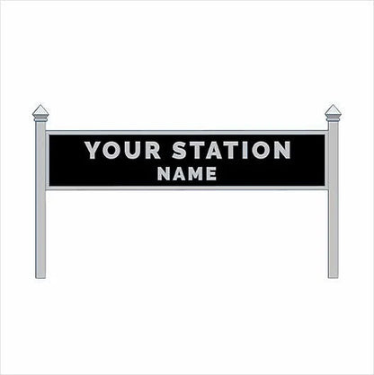 O Scale Pre-Coloured Double-Sided Personalised Steam-Era Station Name Board - Style 1 - Two Lines of Text