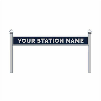 TT Scale Pre-Coloured Double-Sided Personalised Steam-Era Station Name Board - Style 1 - One Line of Text