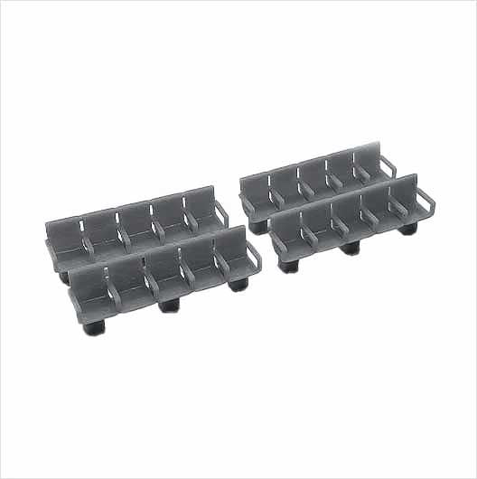 OO Scale | Ready to Paint | Station Seating - Row of 5 - with Arms (4 pack)
