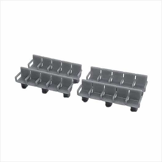 OO Scale | Ready to Paint | Station Seating - Row of 5 - with Arms (4 pack)