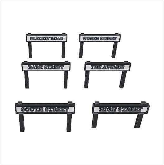 OO Scale Ready to Paint Street Signs (6 pack)