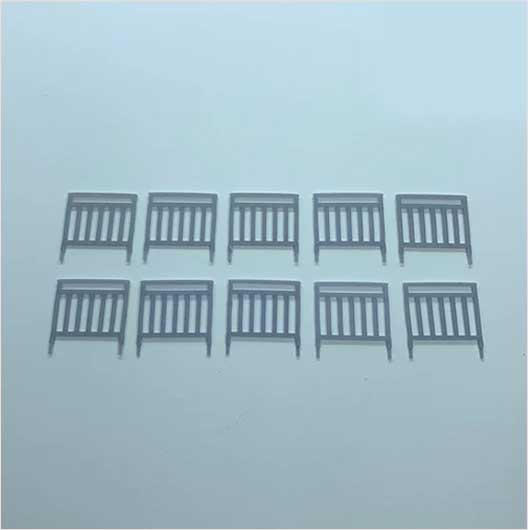 OO Scale Ready to Paint Pedestrian Railing - Narrow (10 pack)
