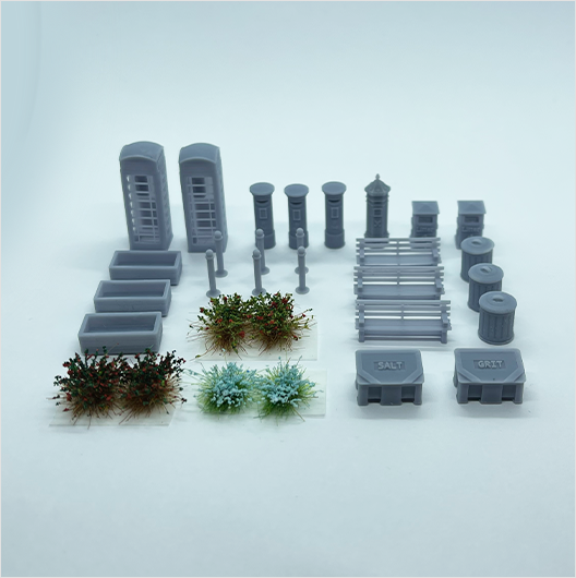 OO Scale Ready to Paint Street Scenes - Pack 1 (31 pieces)