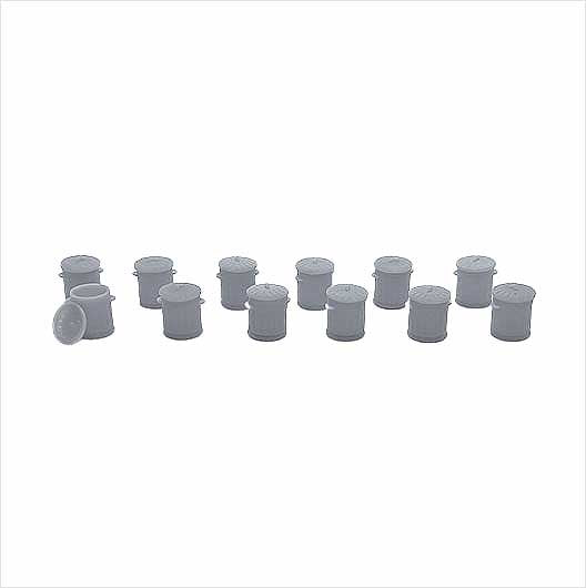 OO Scale | Ready to Paint | Galvanised Metal Bin with Removable Lid