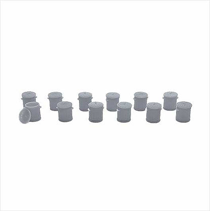 OO Scale | Ready to Paint | Galvanised Metal Bin with Removable Lid
