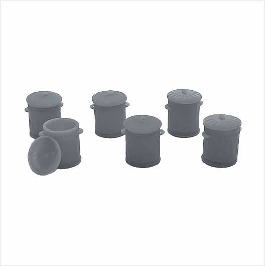 OO Scale | Ready to Paint | Galvanised Metal Bin with Removable Lid