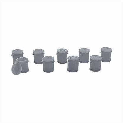 OO Scale | Ready to Paint | Galvanised Metal Bin with Removable Lid