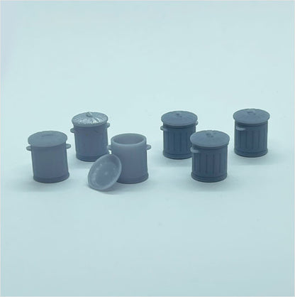 OO Scale Ready to Paint Galvanised Metal Bin - Mixed Pack