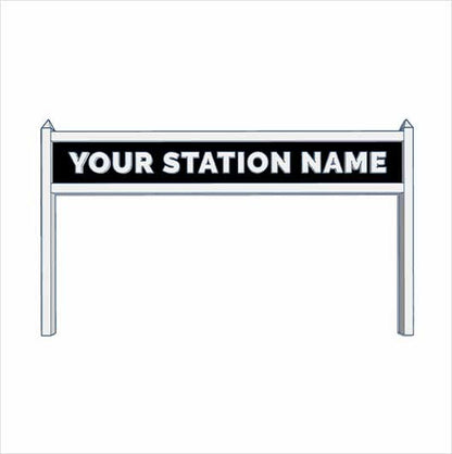 TT Scale | Pre-Coloured | Single-Sided Personalised Steam-Era Station Name Board - Style 2 - One Line of Text