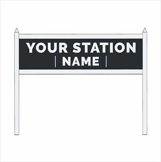 N Scale Pre-Coloured Single-Sided Personalised Steam-Era Station Name Board - Style 2 - Two Lines of Text