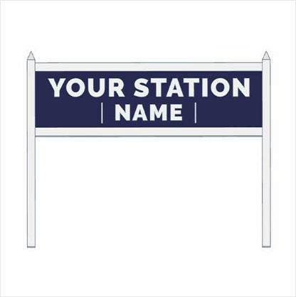 N Scale Pre-Coloured Single-Sided Personalised Steam-Era Station Name Board - Style 2 - Two Lines of Text