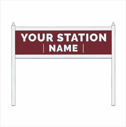 HO Scale Pre-Coloured Single-Sided Personalised Steam-Era Station Name Board - Style 2 - Two Lines of Text