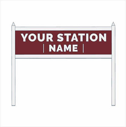 TT Scale Pre-Coloured Double-Sided Personalised Steam-Era Station Name Board - Style 2 - Two Lines of Text