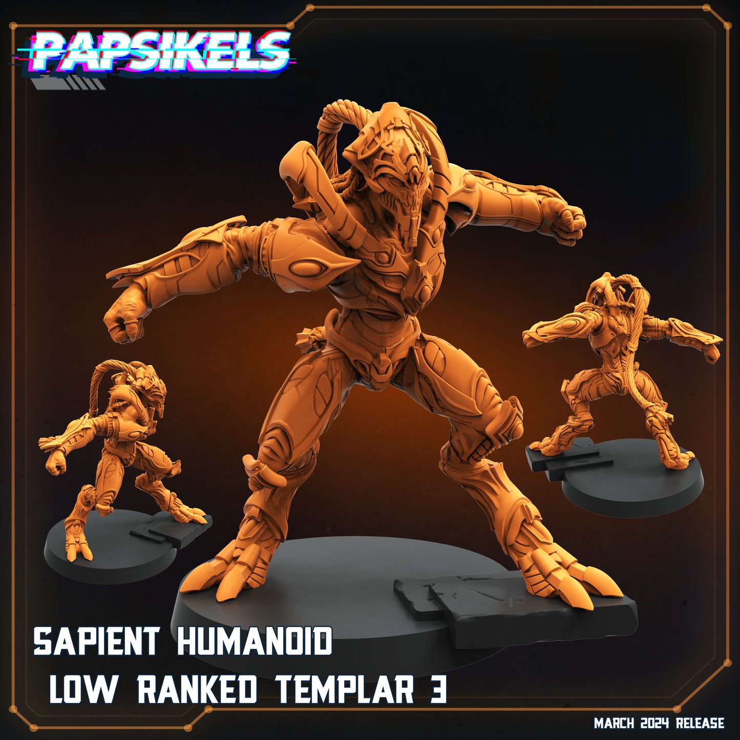 Aliens Vs Humans - That Thing - Sapient Humanoid Low Ranked Templars - Starcraft Protoss , Papsikels, 32mm Mini