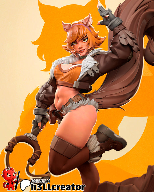 Squirrel Girl from Marvel Rivals (fan art) | Full Model or Bust | Miniature scale 1:12 | h3LL Creator | DIY Model Kit