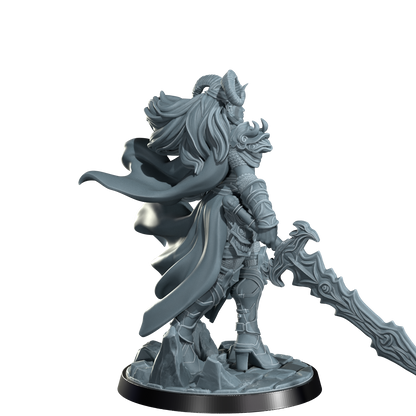 Kaela The Infernal Blade, Tiefling Warrior | Dungeons and Damsels | Cosmondo | 28mm, 32mm, 75mm | Dungeons & Dragons | TTRPG | RPG | Resin