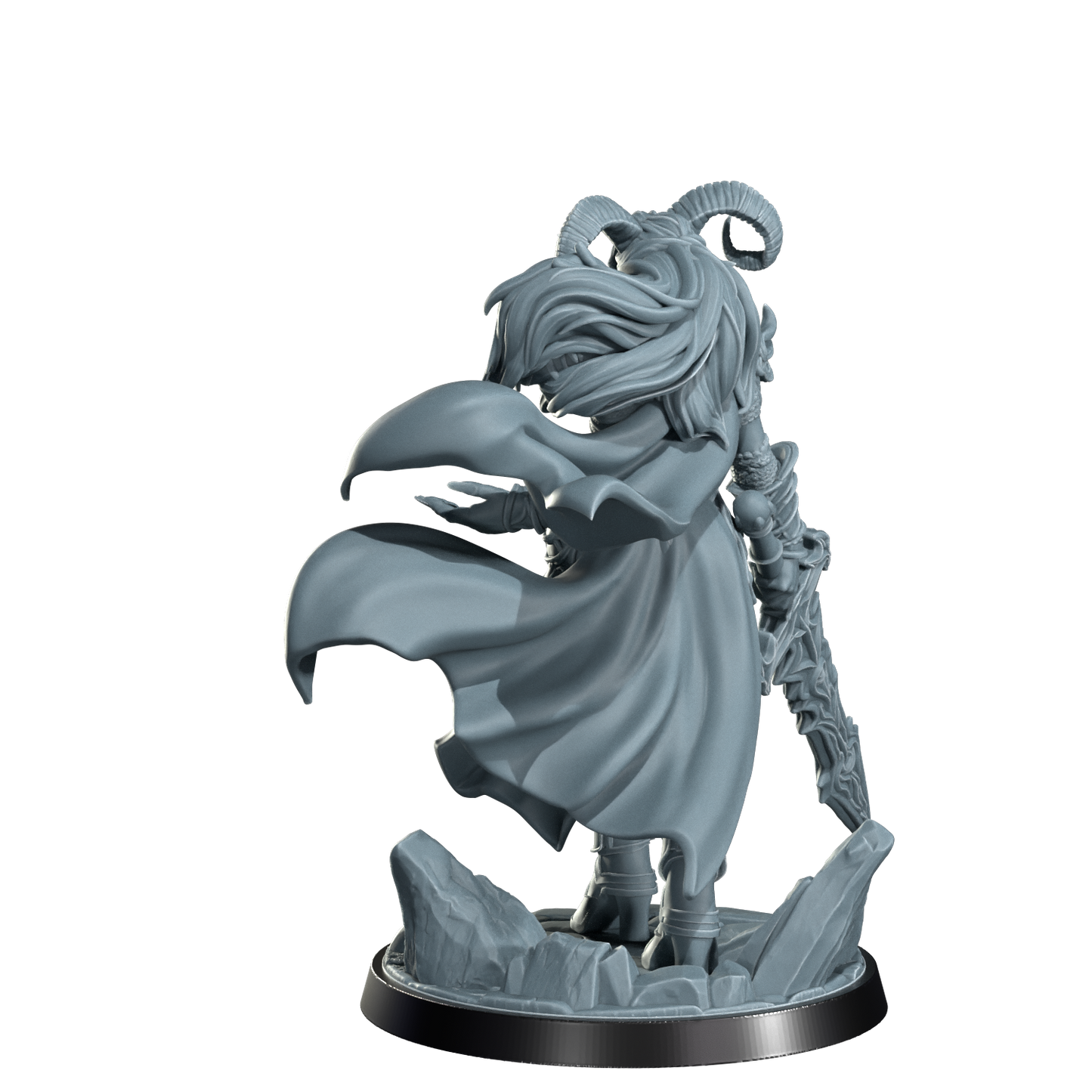 Kaela The Infernal Blade, Tiefling Warrior | Dungeons and Damsels | Cosmondo | 28mm, 32mm, 75mm | Dungeons & Dragons | TTRPG | RPG | Resin