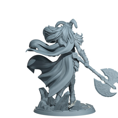 Kaela The Infernal Blade, Tiefling Warrior | Dungeons and Damsels | Cosmondo | 28mm, 32mm, 75mm | Dungeons & Dragons | TTRPG | RPG | Resin