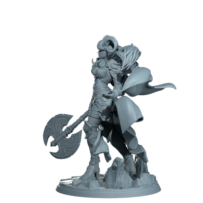 Kaela The Infernal Blade, Tiefling Warrior | Dungeons and Damsels | Cosmondo | 28mm, 32mm, 75mm | Dungeons & Dragons | TTRPG | RPG | Resin